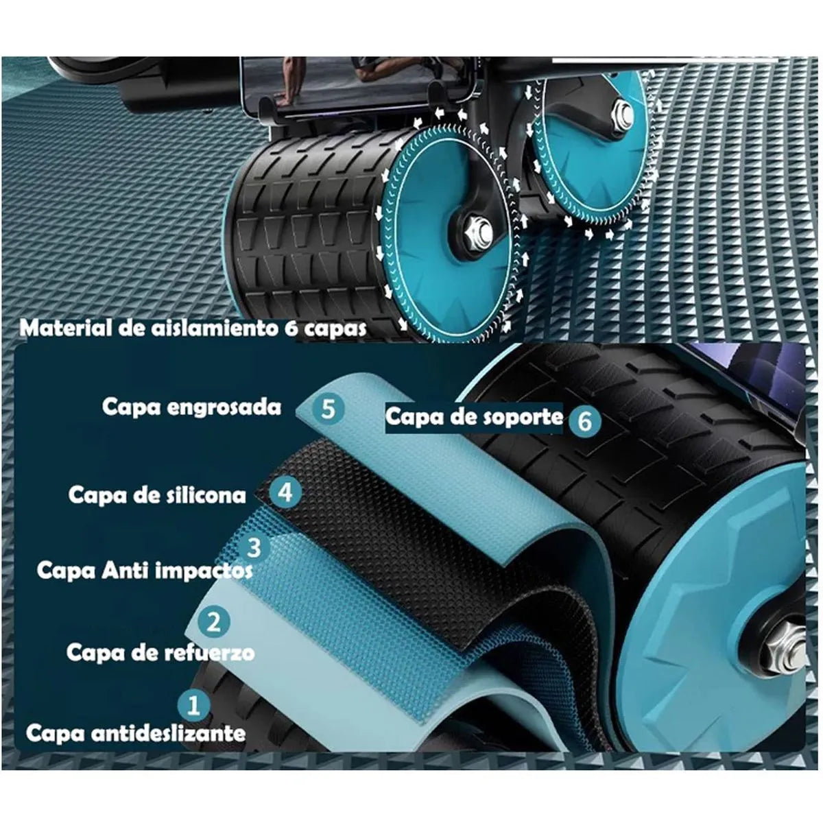 FitRoller Pro Tonifica tu abdomen desde casa + Tapete de regalo