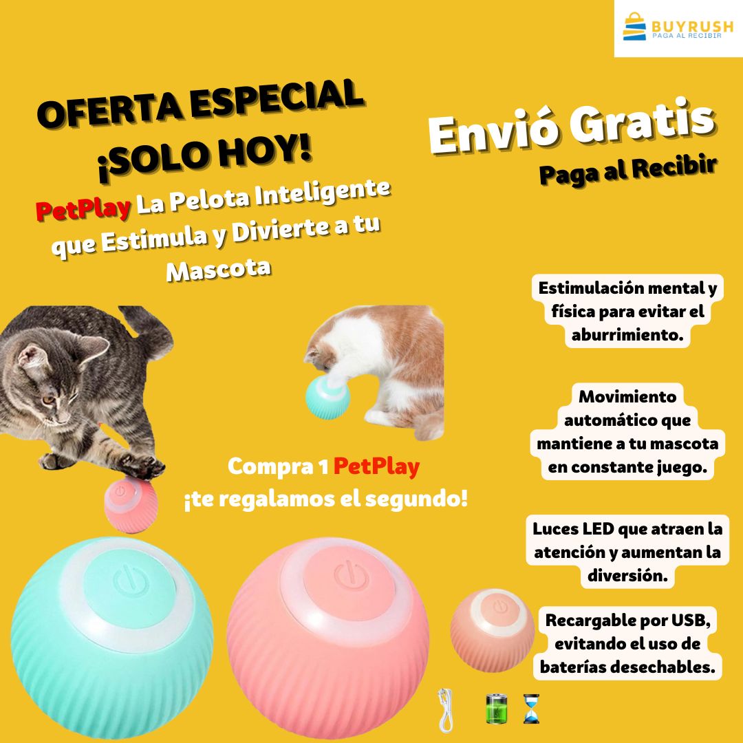 PetPlay pelota Inteligente para gato Estimula y Divierte 2x1