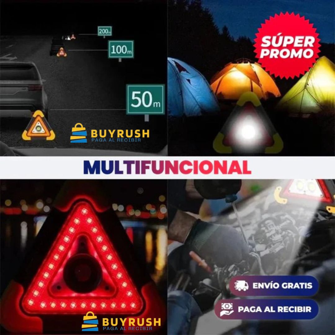 Hurry Bolt™  Triángulo LED multifunción para emergencia
