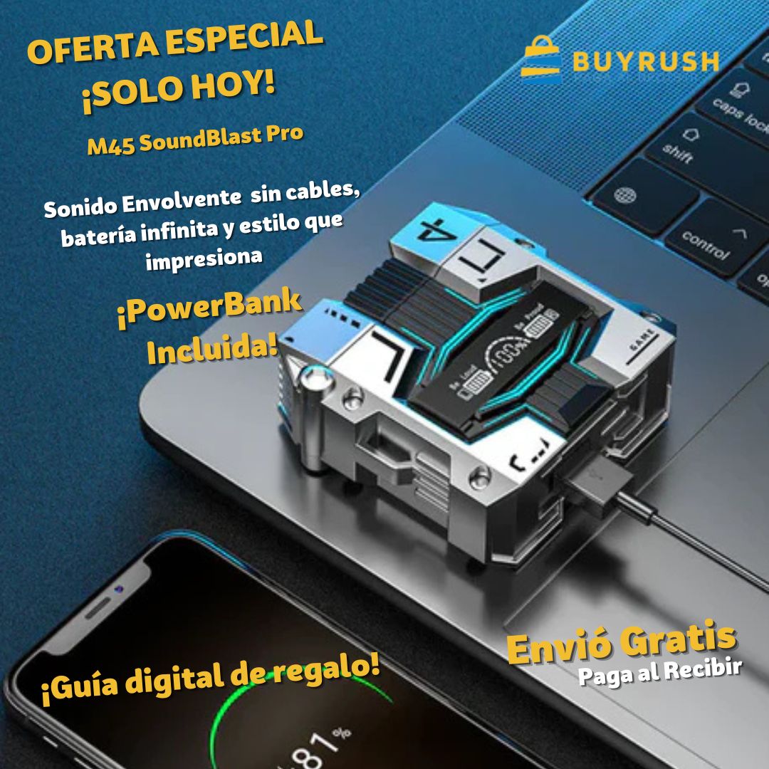 M45 SoundBlast Pro Sonido envolvente sin cables y Power Bank Incluida.