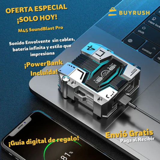 M45 SoundBlast Pro Sonido envolvente sin cables y Power Bank Incluida.