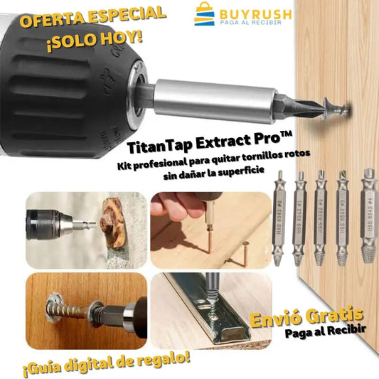 TitanTap Extract Pro™  Kit profesional para quitar tornillos rotos