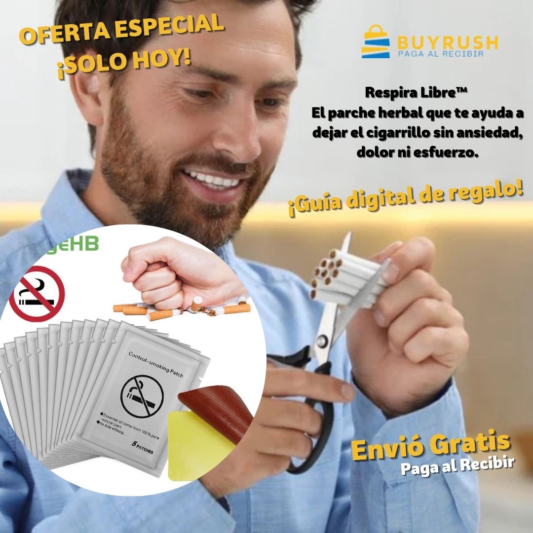 Respira Libre™ parche herbal que te ayuda a dejar el cigarrillo sin ansiedad.